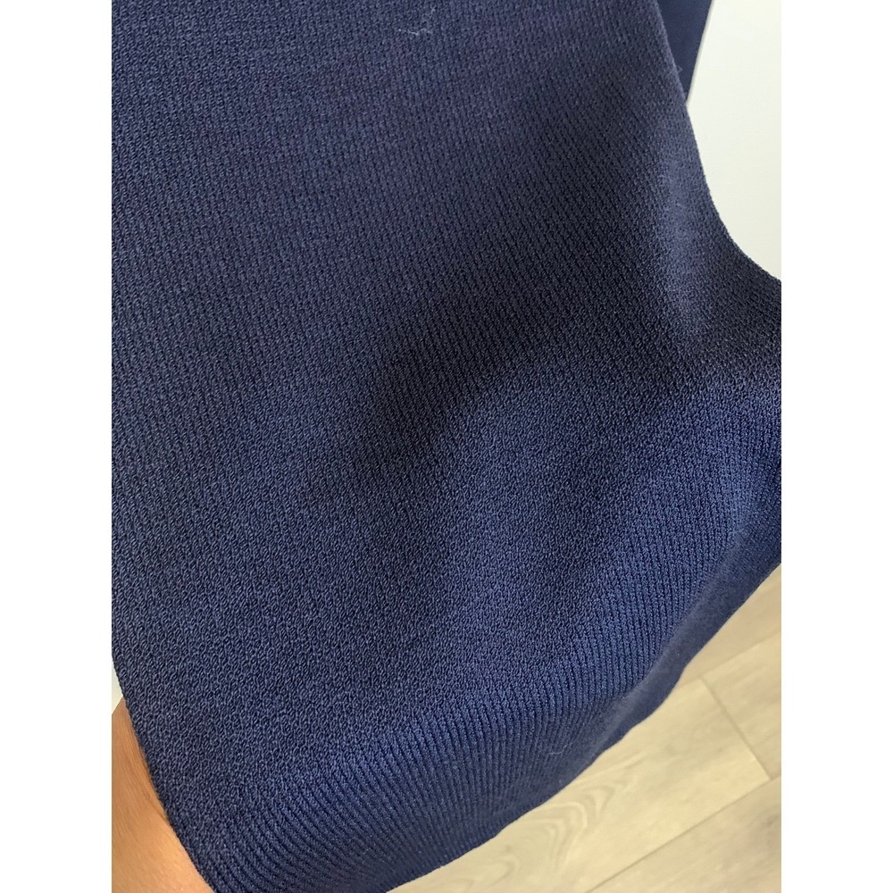 St John Sport Santana Wool Knit Pants Navy Blue Wide Leg Size P - Picture 3 of 6